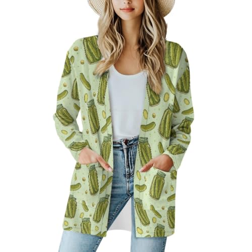 Image of Cardigan Sweaters for Women Long Sleeve Cardigan Soft Drape Open Front Fall Dusters V-Neck Jackets Dressy Loose Coat
