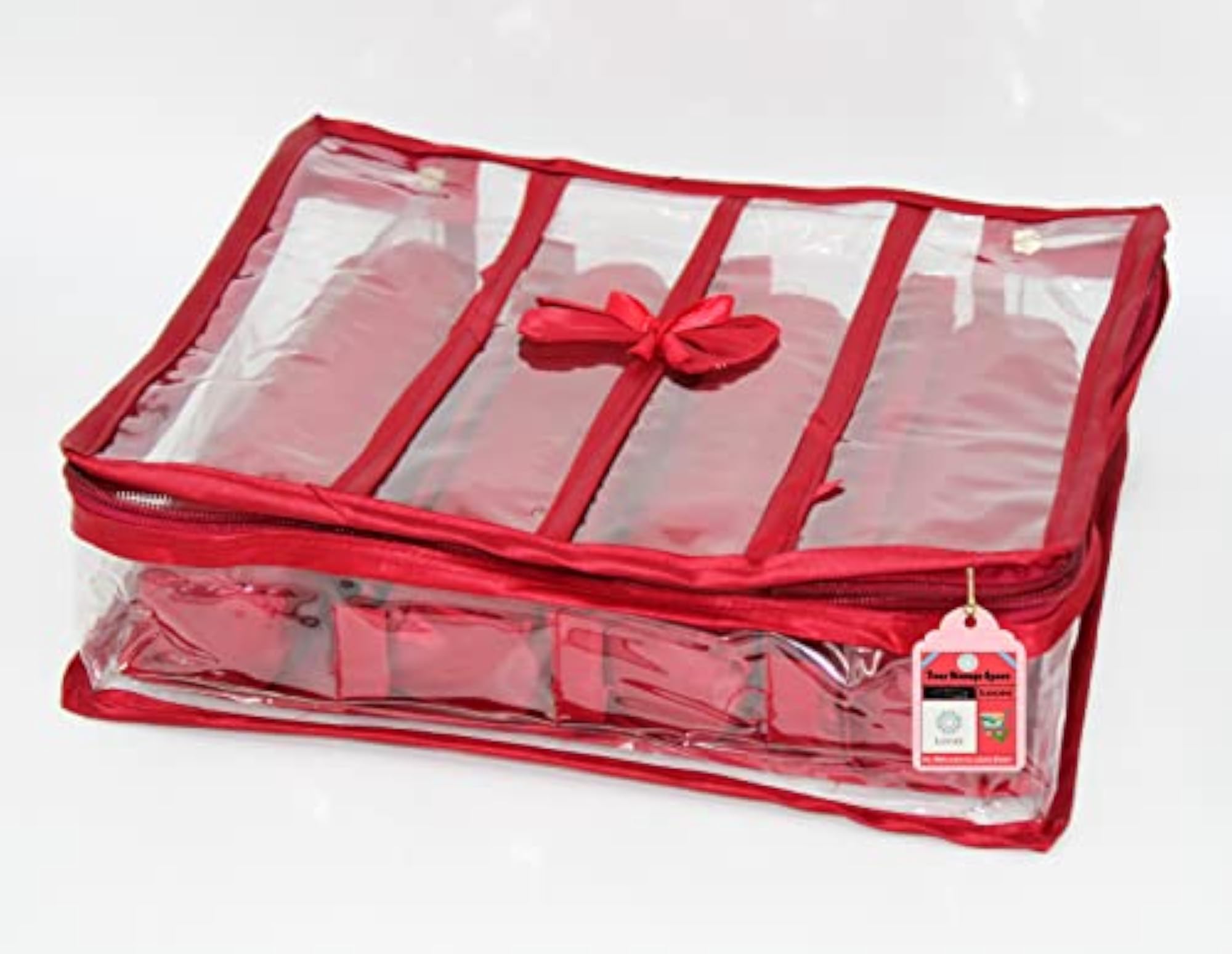 Satin Fabric 4 Rod Bangle Box Organizer for Women