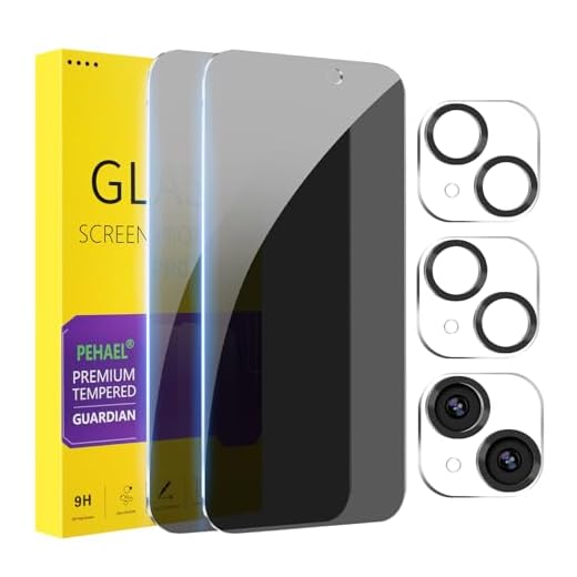 PEHAEL for iPhone 15 Privacy Screen Protector+Camera Lens Protector