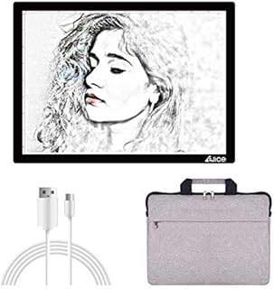 LED Light Pad, ELICE A4 Wireless Battery Powered Light Pad Artcraft Tracing Pad Light Box Dimmable Brightness Rechargeable Light Board with Bag for Artists Drawing Sketching Animation X-ray Viewing