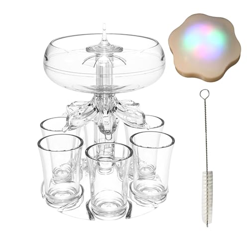 Baby Guin-Ness Shot Dispenser | 6 Shot Glass Dispenser and Holder | Acrylic Touchless Shot Pourer for Juice Spirits Cider Whiskey Cocktail for Beverage, Liquor, and Cocktai, Home Bar Accessories