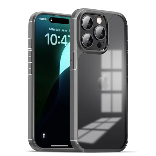 Image of KARWANBack Cover |Shockproof Bumper Case | Full Camera Protection | Raised Edges | Super Soft Side TPU | Bumper Case for iPhone 14 Pro Max - Grey