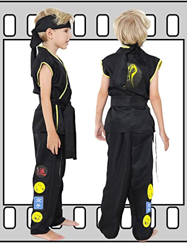 Treyrea Cobra Costume Gi Karate Dress Up Uniform With Headband Belt Pretend Play Halloween Party Cosplay Outfit For Kids thumb #3