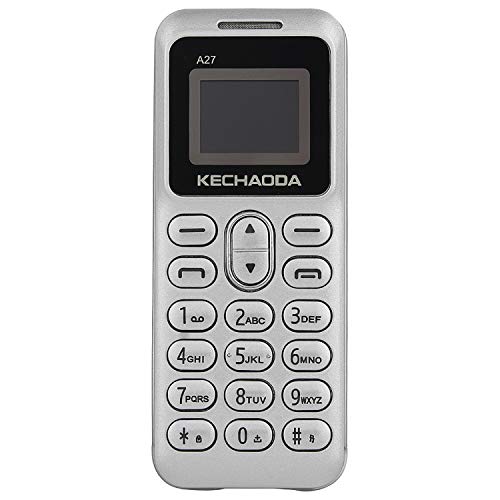 Image of KECHAODA A27 Keypad Dual Sim Mini Mobile Phone with External Memory Slot 1.68cm (0.66 inch) Display Only Mobile Phone & Charging Cable in Box, Battery,No Charger - Silver