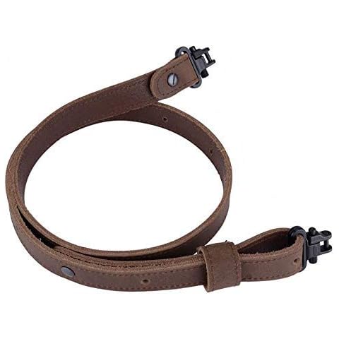 BOOSTEADY Portafusil Eslinga de Cuero Militar con Tornillo Ancho Negro Cover