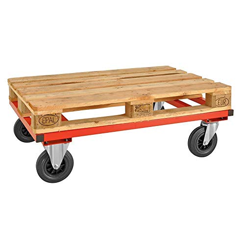 Paletten-Fahrgestell Palettenwagen, niedrig, LxBxH 1.200 x 800 x 305 mm, Tragkraft: 800 kg, rot