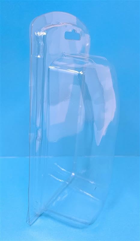 500 STÜCK *Premium* Kunststoffbox Blisterverpackung 75 x 175 x 50mm - klarsichtige Klappverpackung/Klappblister mit Euroloch