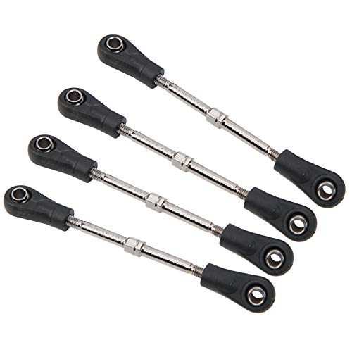 VGEBY - Barra de dirección de 4 piezas RC, varilla de dirección de metal ajustable con control remoto, varilla de dirección de coche, varilla de conexión superior trasera, piezas de repuesto para acce