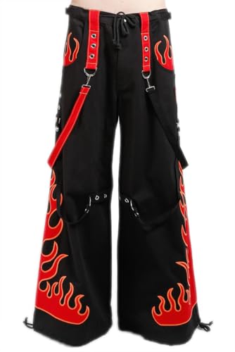 Dark Street Pants with Red Flames by Tripp NYC
