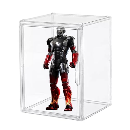 Vitrinas para Colecciones,Caja de Exhibición de Transparente, Vitrinas para Colecciones Vitrina Cristal Expositora Metacrilato, Vitrina de Muñecas con Puerta,Figuras de AccióN, Juguetes (36x27x27cm)
