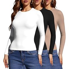 3-pack Black White Gray Crew Neck