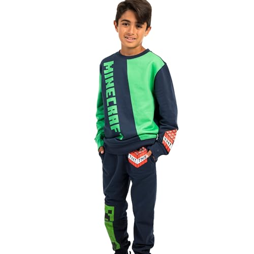 Minecraft Block Character and Title Logo Oversized Graphic Youth Sweatshirt and Joggers 2-Piece Set4