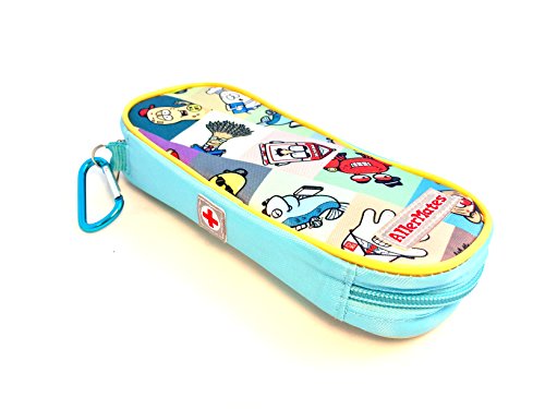 AllerMates - Allergy Medicine Carrying Case for EpiPen or Auvi-Q auto-injectors: Squares Pattern - Epipen Case