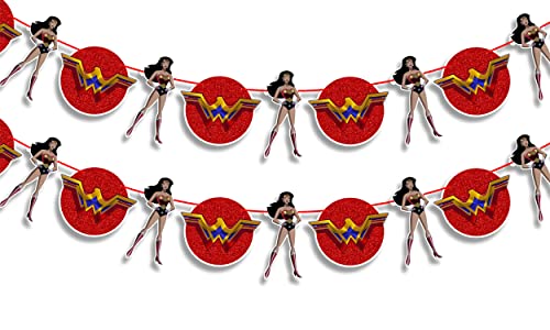 Seyal® Decoración de fiesta de cumpleaños - Wonder Women Garland Decor