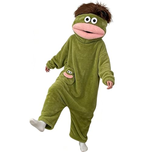 Silly Onesie - Pijama para adultos, terciopelo coral, pijama de grande para parejas, lindo traje de dormir para mujeres y hombres para el hogar, descanso diario, dormir, noche de cine y de