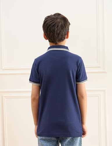 Image of Amazon Brand - Symbol Boys Cotton Rich Solid Polo Tshirt | Collar Tshirts | Half Sleeves | Plain-Regular Fit