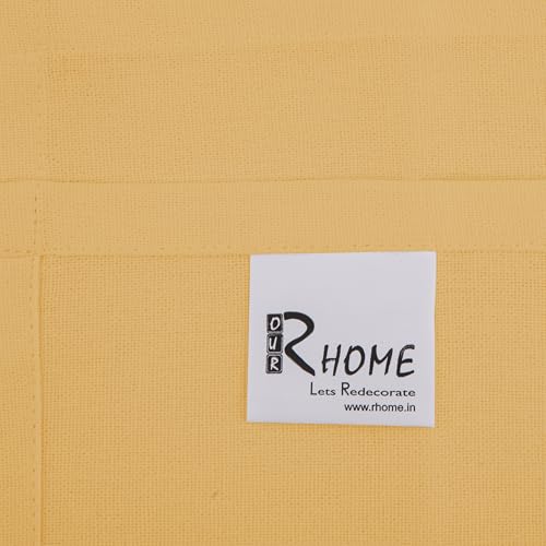 Image of R home Solid Cotton Table Napkins, Soft Cloth Napkins for Dining Table, Reusable & Washable, Ideal for Formal Dining, Cocktail Nights, Weddings, Home Bar & Table Decor (6, Yellow)