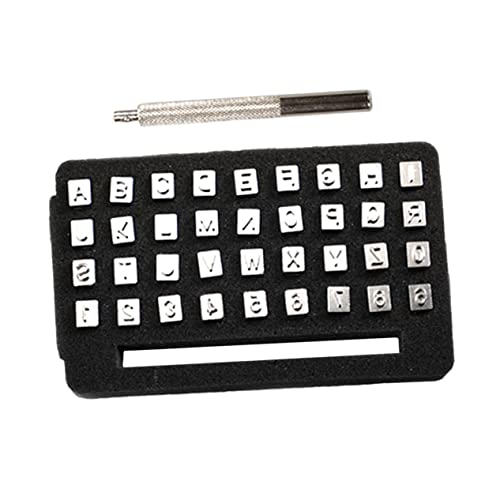 HOODANCOS Leather Alphabet Stamper Set 1 Set of Letter Stamp Tool for Crafts Embossing on Leather Paper Rubber Easy to Use