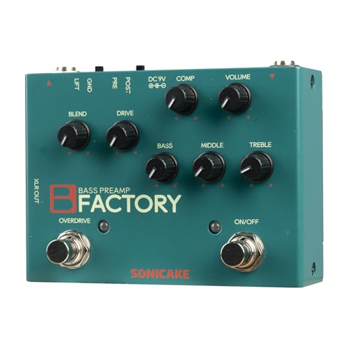 SONICAKE Pedal de bajo con Overdrive Preamplificador analógico