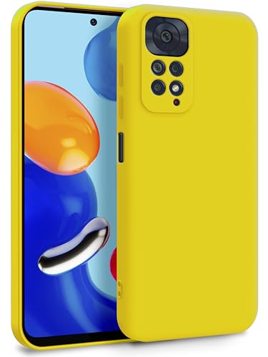 MyGadget Funda para Xiaomi Redmi Note 11 | Note 11s en Silicona TPU   Carcasa de Doble Capa   Case Resistente Antigolpes y Anti choques   Ultra Protectora Amarillo