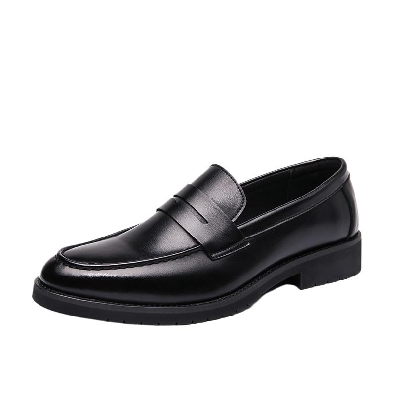 Men's Dress Oxford Formal Shoes Casual Low Top Office Business Plain Toe Slip-on Synthetic Leather