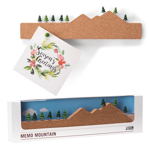 Striscia di Sughero con puntine a Forma di Albero/Scena di Montagna per appuntare promemoria e ricordi/Bacheca Carina con Un accenno all'Aria Aperta/Memo Mountain di Monkey Business