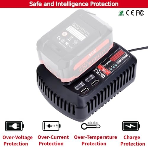Image of Tulepowceeng CMCB104 Fast Charger Compatible with Craftsman 20v V20 Lithium Battery CMCB201 CMCB202 CMCB205 CMCB209 CMCB206 CMCB202-2 Replacement for 20v Battery Charger CMCB100 CMCB102 CMCB124