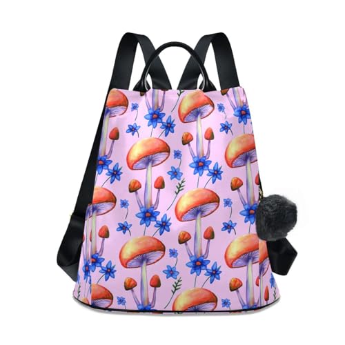 Sac à dos femme tendance voyage léger imprimé champignons
