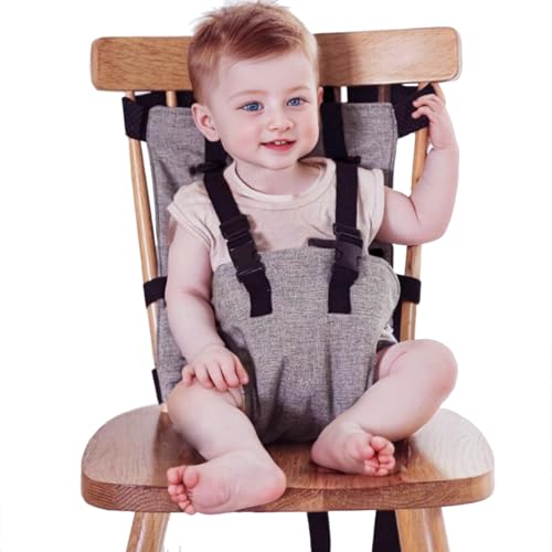 Siège de harnais de bébé portable gris pour chaise de table repas voyage
