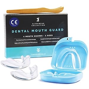 Time2sleep Tandrail bij tandenknirsen – Knirschaarrail voor ‘s nachts -snurkrail incl. doos voor een betere slaap – hoogwaardige mondbescherming bij snurken – 4 stuks