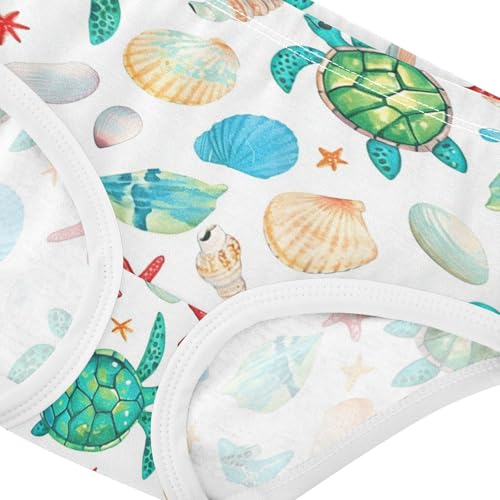 Wusikd Green Sea Turtle Girls' Underwear Cotton Beach Girls Briefs Soft Toddler Underwear 2T4