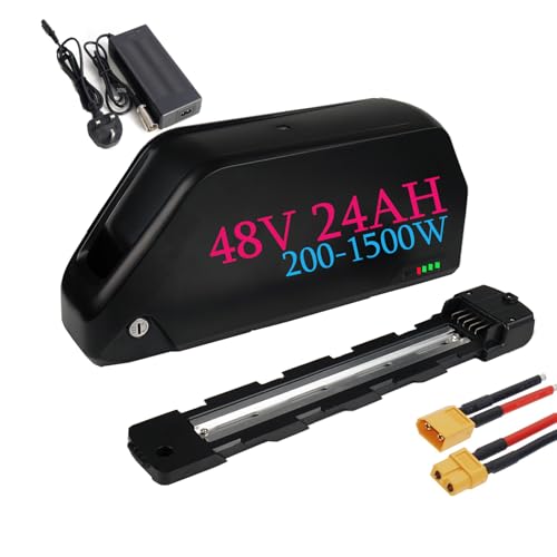 48V 24AH Ebike Battery (LG4800) Electric Bike Lithium Battery with Charger/BMS, 5 Pin Base for 48V 1500W 1000W 750W 500W 350W 250W Motor