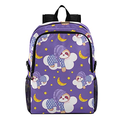 Cartable bleu lune paresseux pour voyage et école des enfants