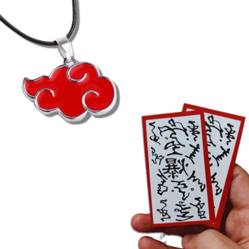 Kit Colar Akatsuki & 2 Papéis Ninja - Naruto Shippuden