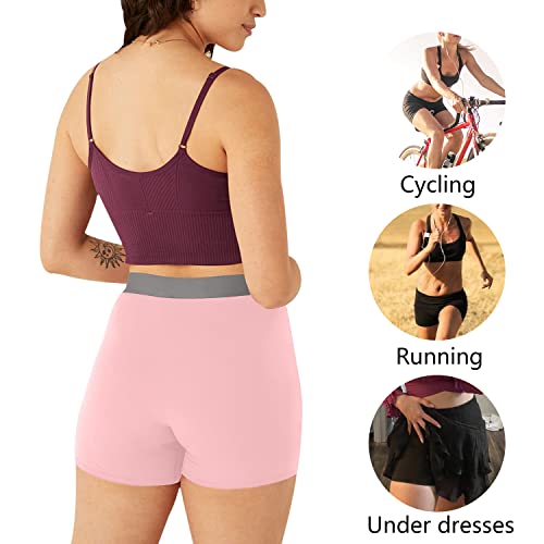 Image of LALESTE Women Cotton Boxer Briefs 3 inch Inseam Boy Shorts Underwear Anti Chafing Shorts 5 Pack