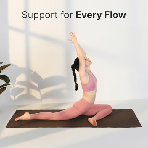 Image of Cult Yoga Mat EVA 4mm with Carry Strap - Non-Slip, Lightweight, Cushioned & Sweat-Resistant Exercise Mat - Durable, Portable & Eco-Friendly Workout Mat for Yoga, Pilates, Home Gym & Fitness - Brown