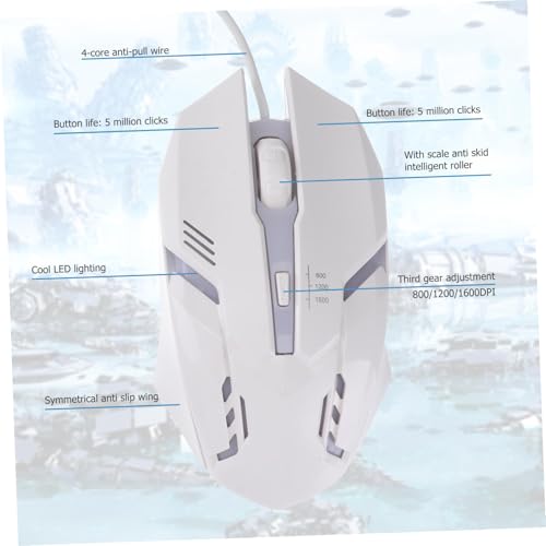 Ensemble clavier souris blanc filaire USB idéal pour vos sessions de jeu nocturnes - 3