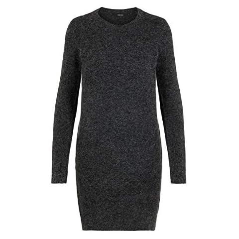 Vero Moda Women's Vmdoffy Ls O-neck Noos Dress, Black (Black Detail: Melange), XS UK Cover