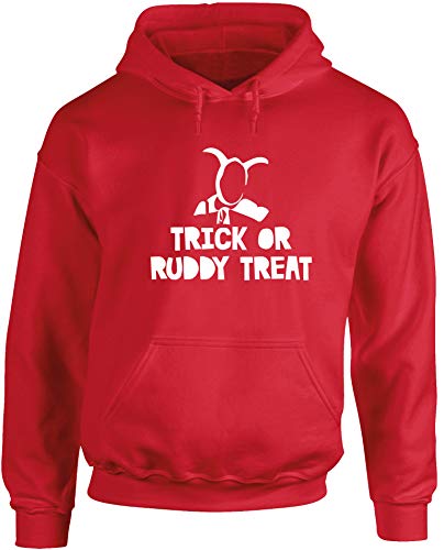 Hippowarehouse Trick Or Ruddy Treat Unisex Hoodie Hooded top (Specific Size Guide in Description) Red