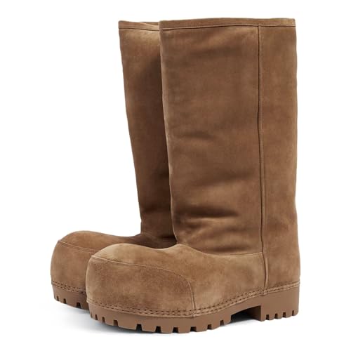 Agodor Snow Boots for Women,Suede Platform Winter Boots,Warm Faux Fur
