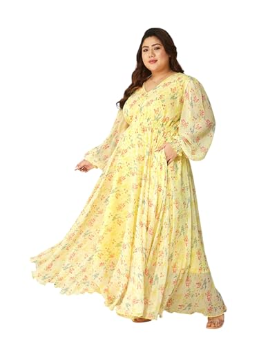 Image of Miss Chase A+ Women's V-Neck Three-Quarter Sleeve Floral Wrap Chiffon Midi Dress