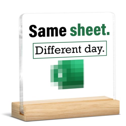 Accountant Gifts for Women Men, Funny Gifts for Accounting CPA Coworkers, Same Sheet Different Day Acrylic Sign Office Desk Decor