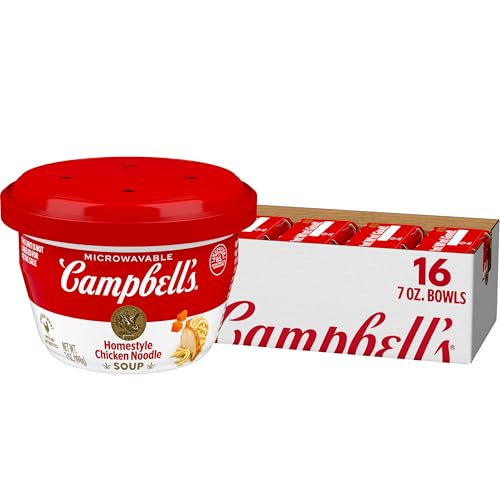 Campbell’s Homestyle Chicken Noodle Soup, 7 oz Bowl (16 Pack)