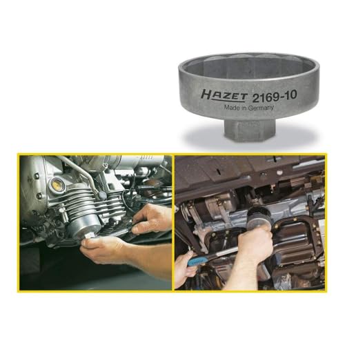 Hazet 2169-10 Öl-Filterschlüssel, Ölfilter-Durchmesser: 74,4 mm (geringe Bauhöhe)