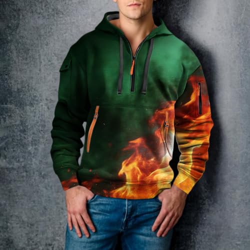 Sudadera con capucha informal con estampado completo y efecto cortavientos 2