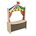 Classroom Essentials Wooden Puppet Theater with Removable Curtains and Bottom Magnetic Chalkboard, Natural