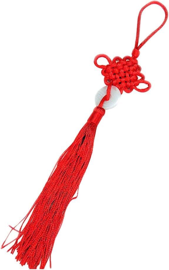 Red Chinese Knot Lucky Jade Charm Fortune Tassels Hanging Pendant for Luck, Wealth, Health, Success - New Year's Gifts, Spring Festival Car Home Decor for Friends, Family, Lover