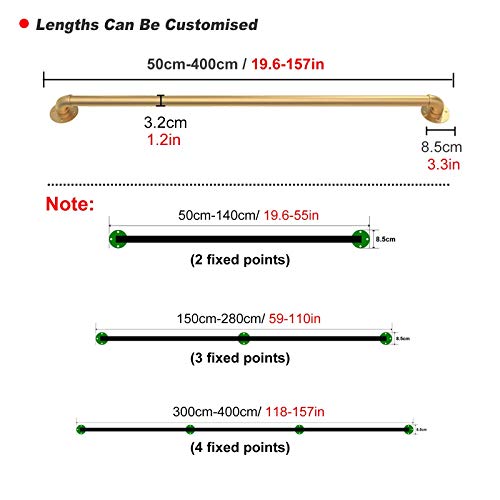 Main courante dorée 80cm pour escalier intérieur - 5