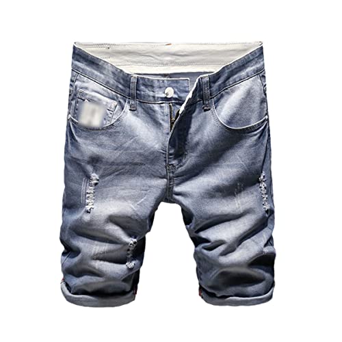 Short en jean skinny Kelsiop pour vos sorties d'été en grande taille 44 bleu clair