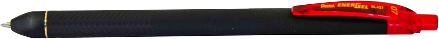 Pentel EnerGel Kuro Liquid Gel Pen, (0.7mm) Medium line, Red Ink, 12 Pack (BL437R1-B)